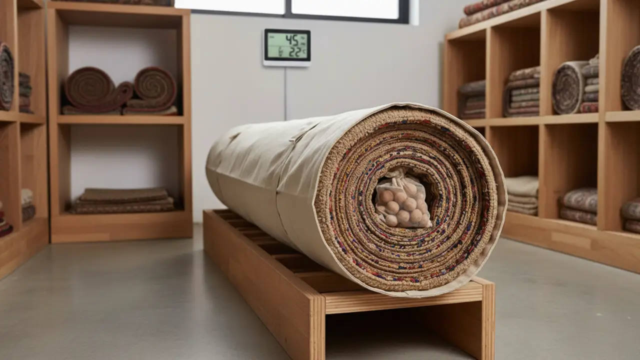 نگهداری فرش دستباف لوله شده