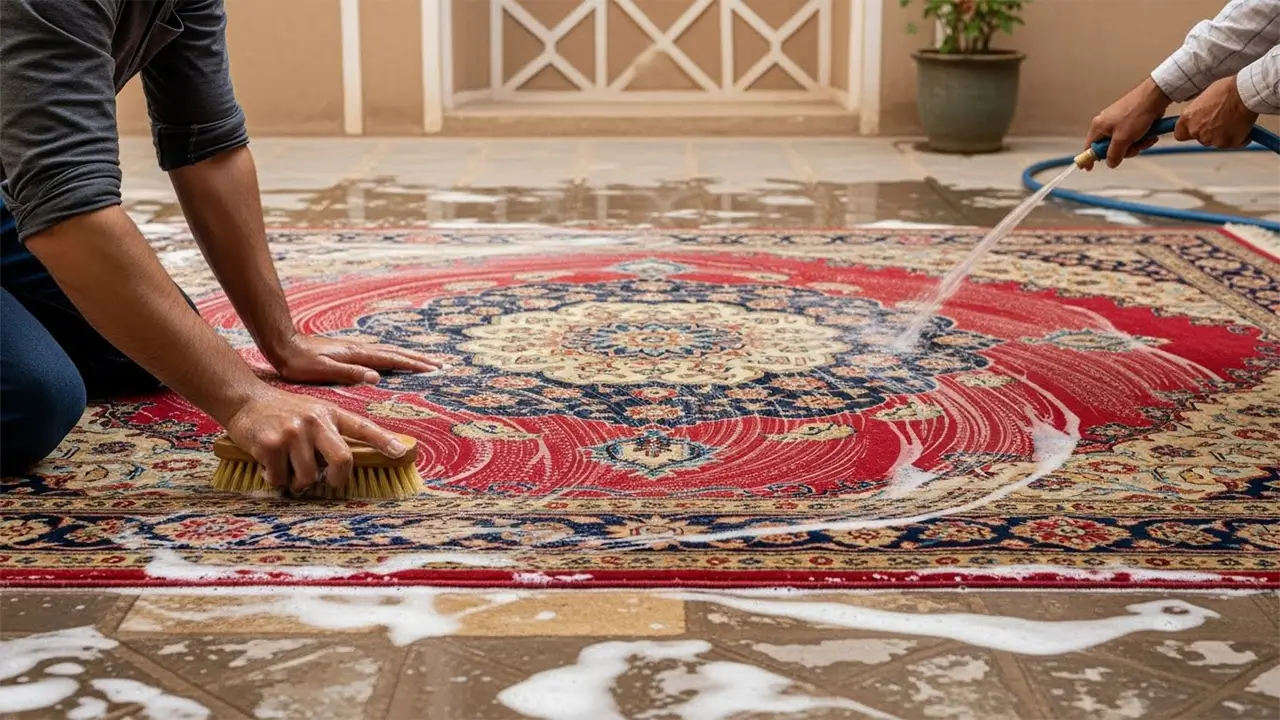 شستن فرش دستباف در خانه
