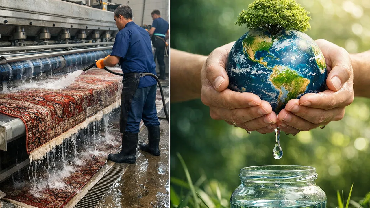 چگونه قالیشویی مدرن باعث صرفهجویی چشمگیر آب میشود؟